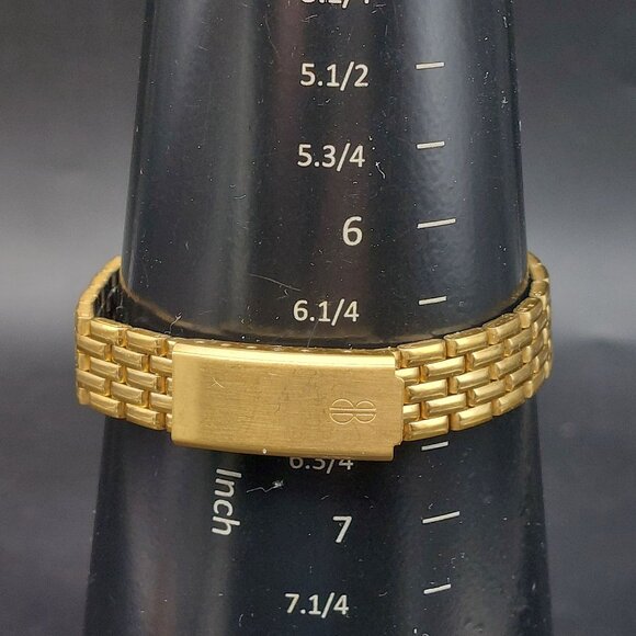 Bill Blass Womens 293-3132 Gold-Tone Quartz Watch With Black Dial & Diamond Acce - Picture 6 of 7